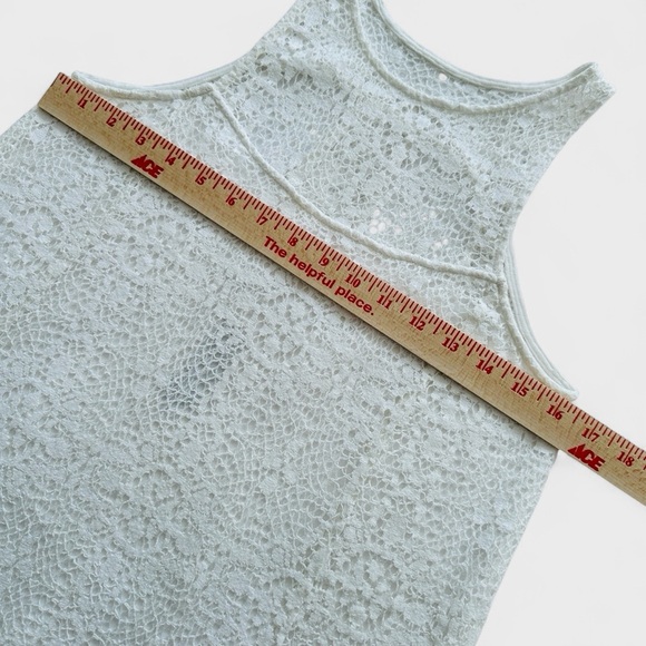 Free People Sleeveless Lace Mini Dress Back Cutout Ivory Wedding Party - Picture 8 of 13